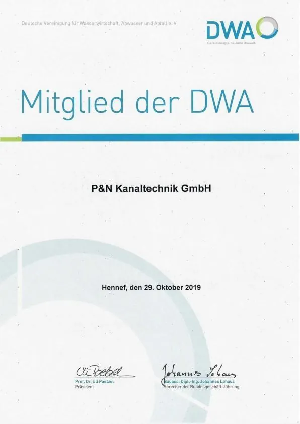 Nachweis: Mitglied der DWA